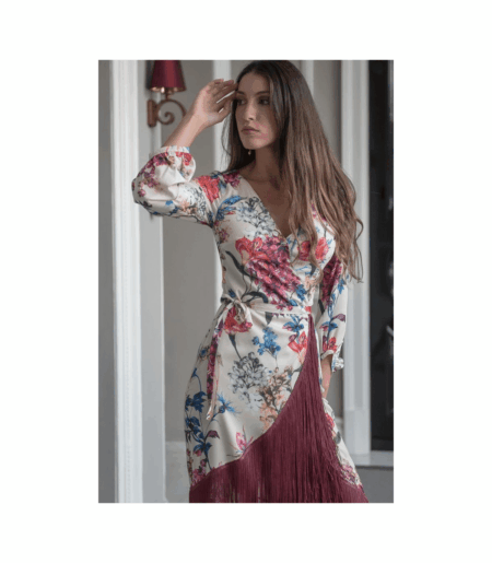 Vestido libélula flecos KAHYRA