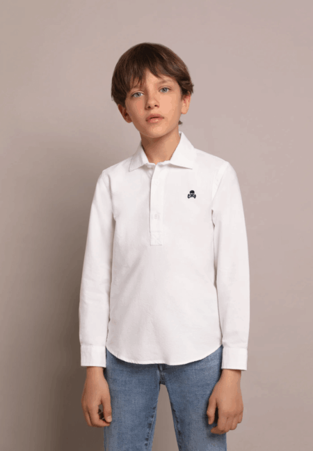 Polera oxford calavera contraste