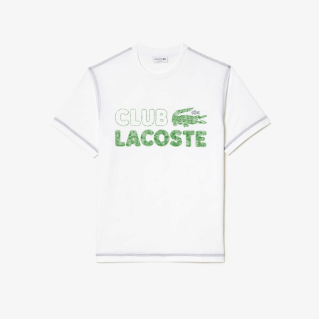 Camiseta de hombre Lacoste en algodón ecológico con estampado vintage