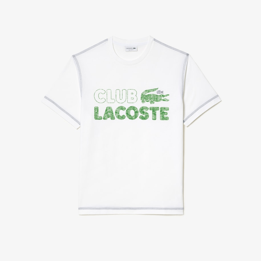 Camiseta de hombre Lacoste en algodón ecológico con estampado vintage