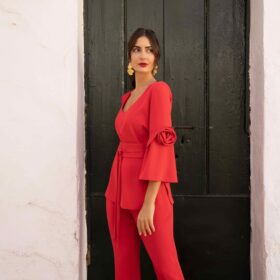 Conjunto SARA RUIZ pantalón rojo