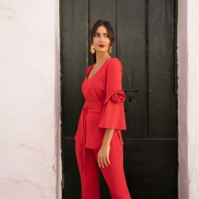 Conjunto SARA RUIZ pantalón rojo