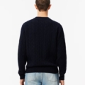 Jersey de cuello redondo de lana con motivo de ochos