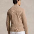 Jersey RAPLH LAUREN Estate-Rib de cremallera corta gris