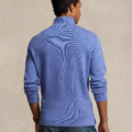 Jersey RAPLH LAUREN Estate-Rib de cremallera corta gris