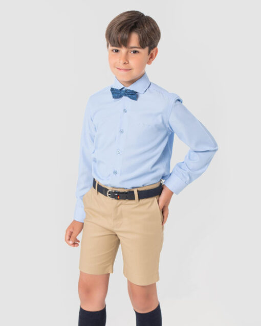 Camisa SPAGNOLO para niño. Cutaway Mil Rayas Celeste