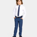 Camisa de niño SPAGNOLO Dobby Cuello Cutaway Lisa Crudo