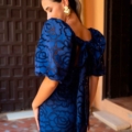 Vestido SARA RUIZ Bordado Marino