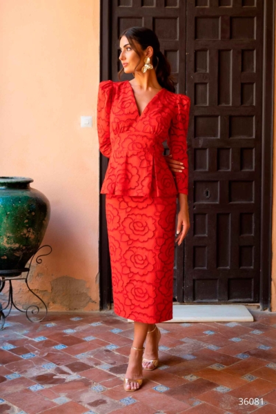 Vestido SARA RUIZ Estampado Floral rojo