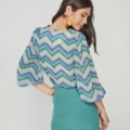 Blusa de mujer estampada con manga 34 UNIQUE UNLIMITED