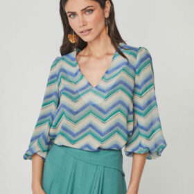 Blusa de mujer estampada con manga 34 UNIQUE UNLIMITED
