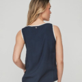 Top de mujer sin mangas con escote redondo UNIQUE UNLIMITED azul marino