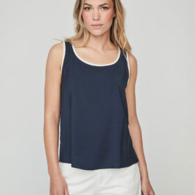 Top de mujer sin mangas con escote redondo UNIQUE UNLIMITED azul marino