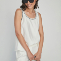Top de mujer sin mangas con escote redondo UNIQUE UNLIMITED crudo