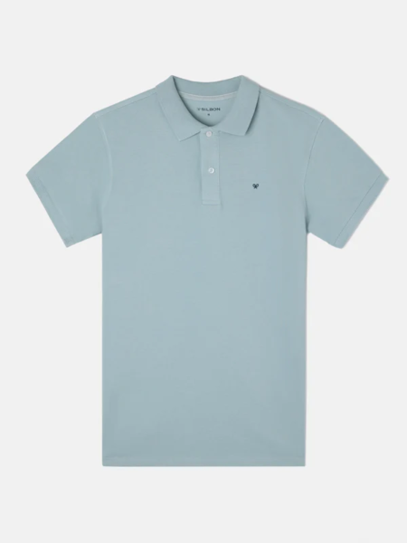 Polo clasico liso SILBON azul gris