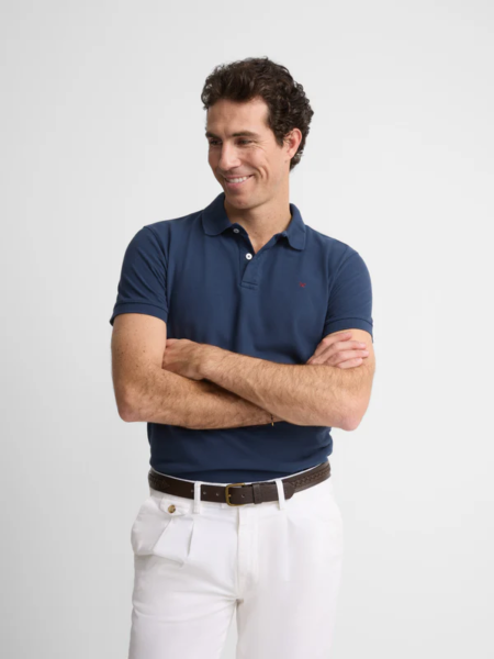 Polo clasico liso SILBON azul marino