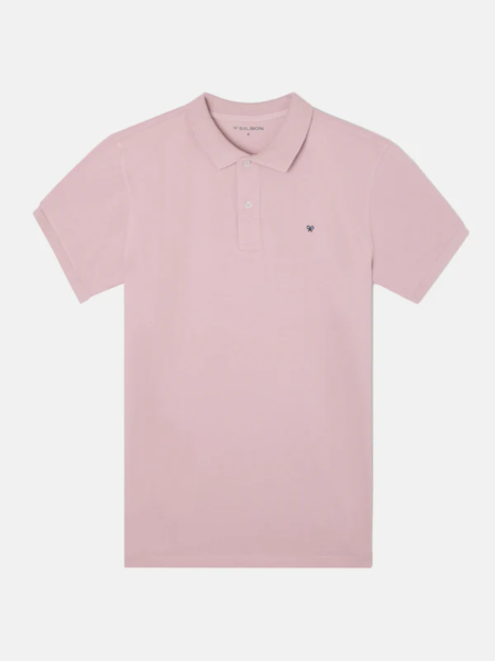 Polo clasico liso SILBON coral claro