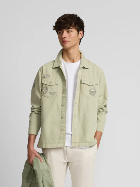Sobrecamisa desgastada parches SILBON verde