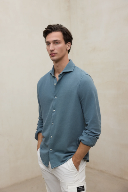 Camisa ECOALF Gotham gris azulado