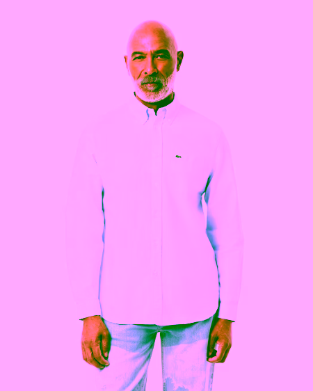 Camisa Oxford de corte regular azul LACOSTE