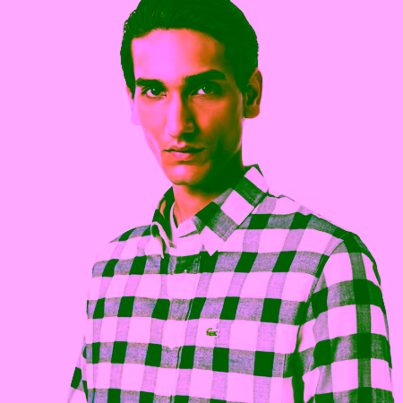 Camisa de franela con cuadros escoceses blanco LACOSTE