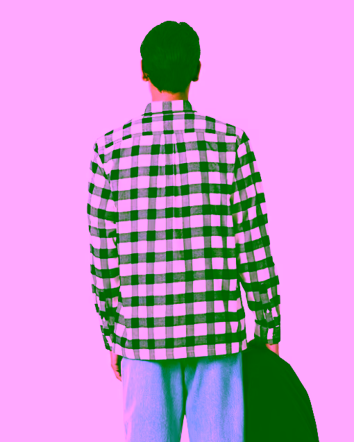 Camisa de franela con cuadros escoceses blanco LACOSTE