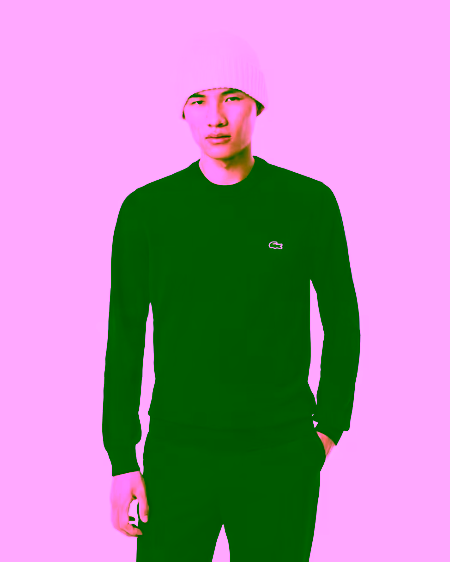 Jersey de cuello redondo de algodón monocolor azul marino LACOSTE