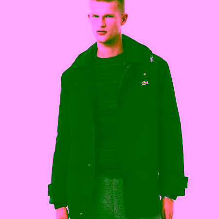 Parka con capucha hidrófuga azul LACOSTE