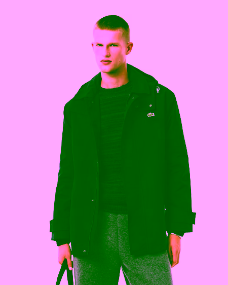 Parka con capucha hidrófuga azul LACOSTE