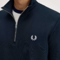 Sudadera con media cremallera azul marino FRED PERRY