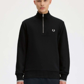 Sudadera con media cremallera negro FRED PERRY