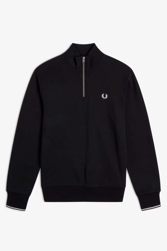 Sudadera con media cremallera negro FRED PERRY