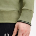 Sudadera con media cremallera verde oliva FRED PERRY