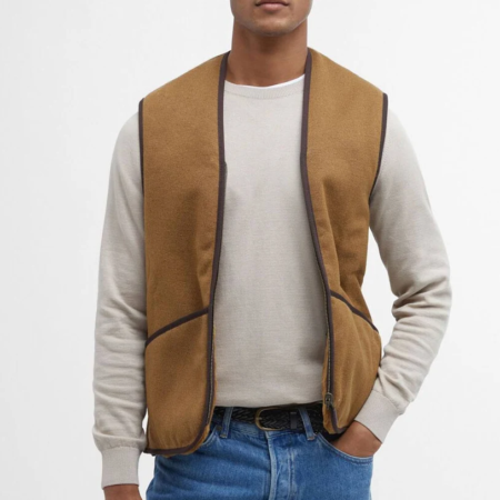 Chaleco Warm Pile Zip Barbour Hombre Marrón