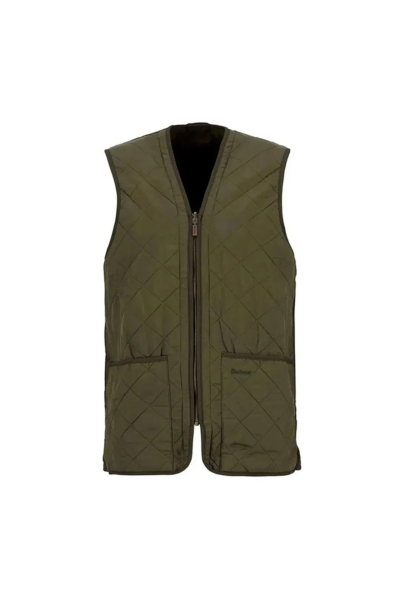 Chaleco Polarquilt Barbour para hombre en verde oliva, vista frontal