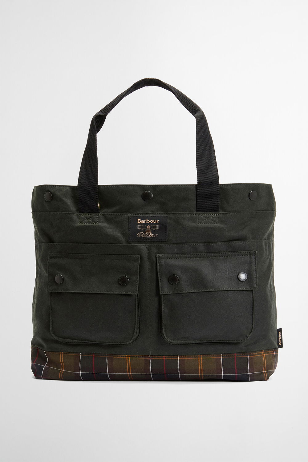 Bolso Tote Field Waxed Verde Sage Barbour