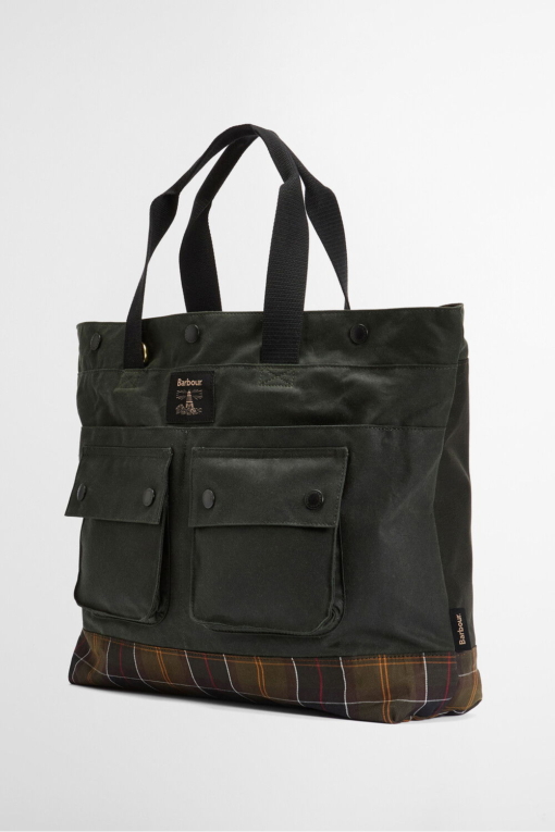 Bolso Tote Field Waxed Verde Sage Barbour - Imagen 4