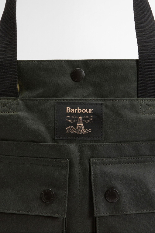 Bolso Tote Field Waxed Verde Sage Barbour - Imagen 6
