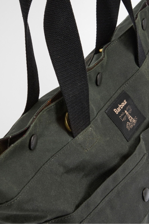 Bolso Tote Field Waxed Verde Sage Barbour - Imagen 7