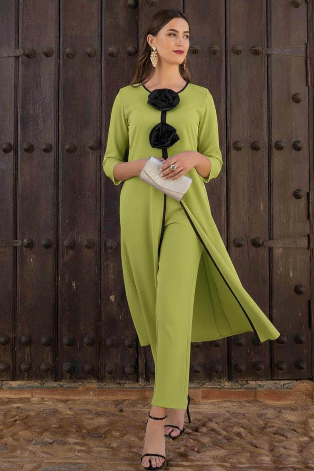 Conjunto de mujer Flores SARA RUIZ turquesa