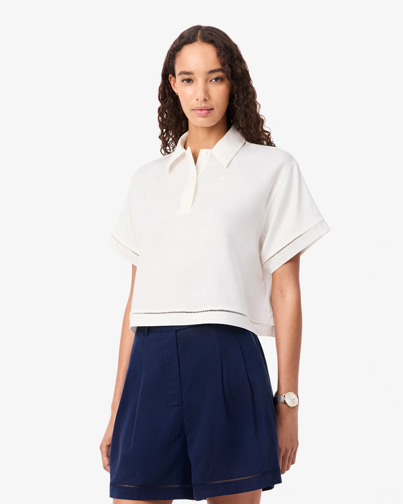 Polo oversized de sarga vaporosa Lacoste