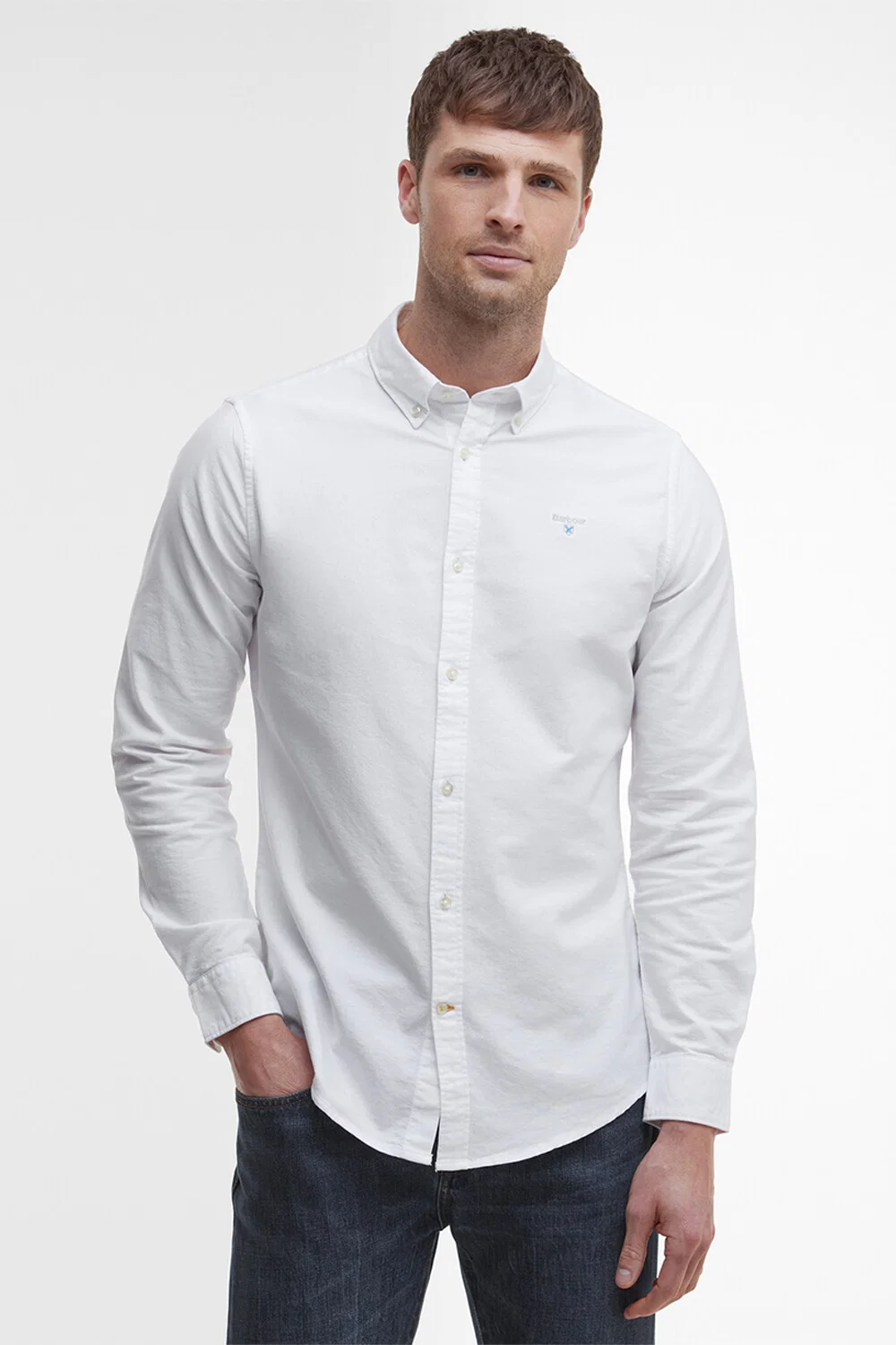 Camisa Oxford Barbour Hombre Blanco