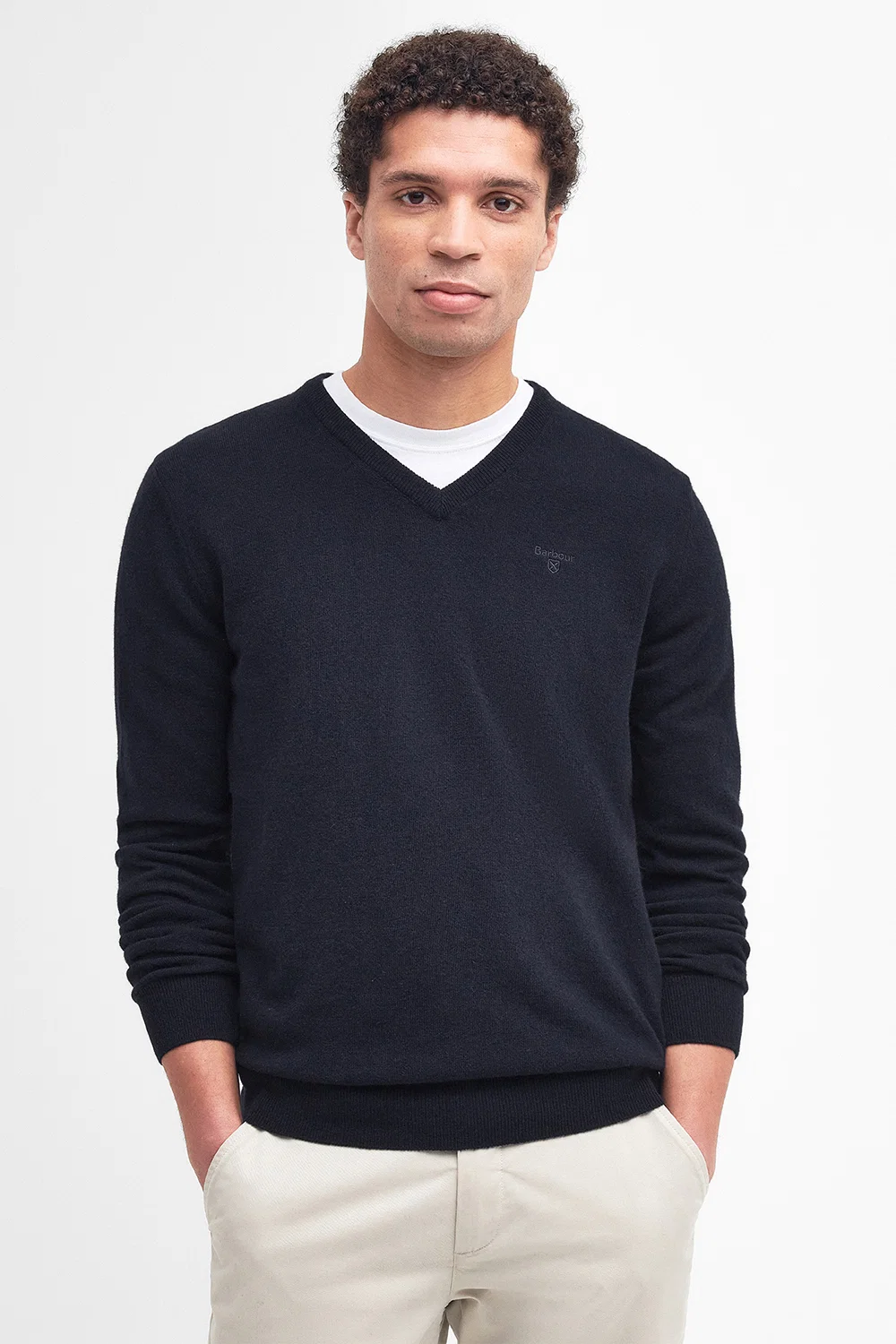 Jersey Essential V-Neck Barbour Hombre Azul
