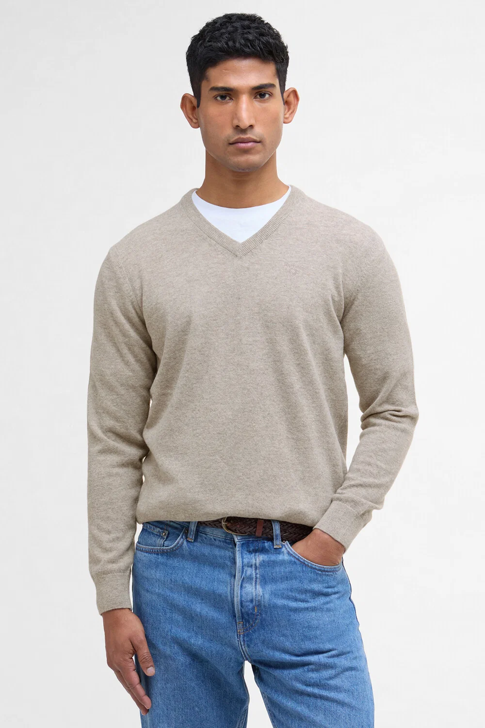 Jersey Essential V-Neck Barbour Hombre Beige