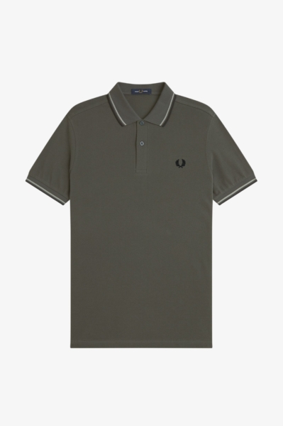 Polo Fred Perry M3600 con ribete de dos franjas