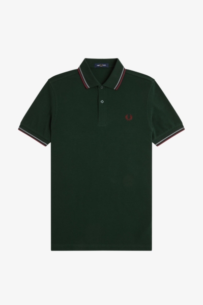 Polo Fred Perry M3600 con ribete de dos franjas