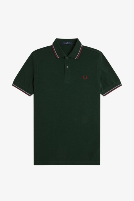 Polo Fred Perry M3600 con ribete de dos franjas