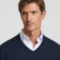 Jersey cuello pico azul marino Silbon hombre - vista 3