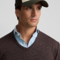 Jersey cuello pico marrón Silbon hombre - vista 3