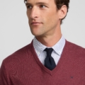Jersey cuello pico burdeos Silbon hombre - vista 3